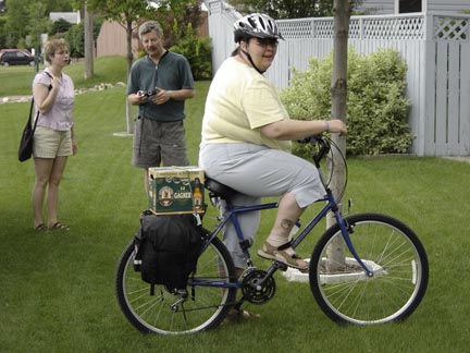 Photo de Marianne Hladun au départ de l’aventure à Saskatoon