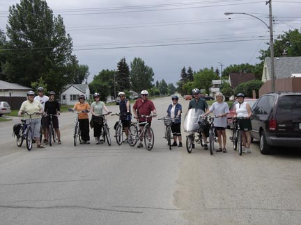 Les cyclistes à la fin de parcours