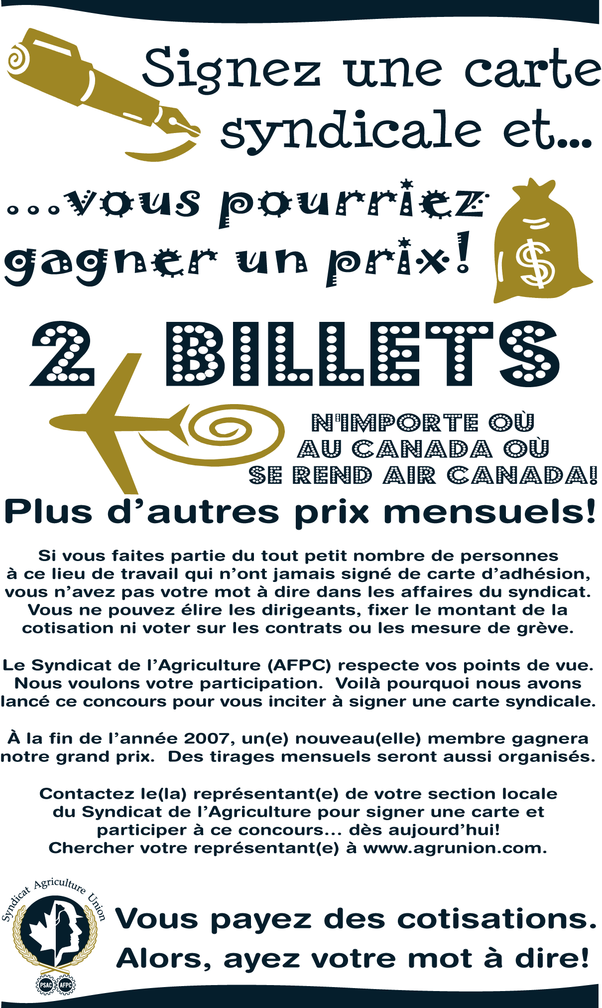 Affiche de campagne de recrutement des cotisant(e)s Rand